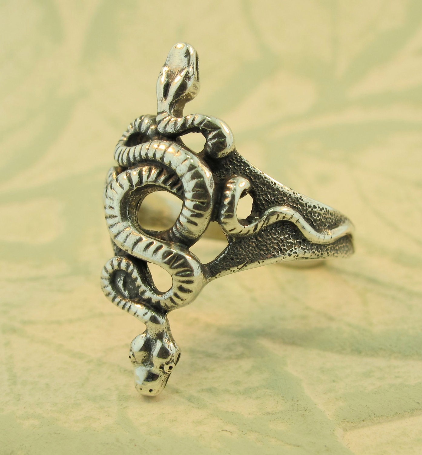 Alpha Omega Snake Ring