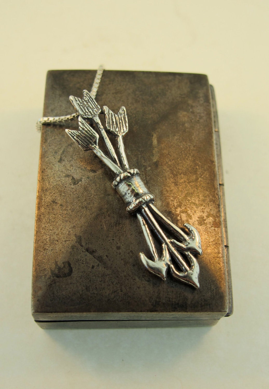 Silver Quiver and Arrow Charm Pendant