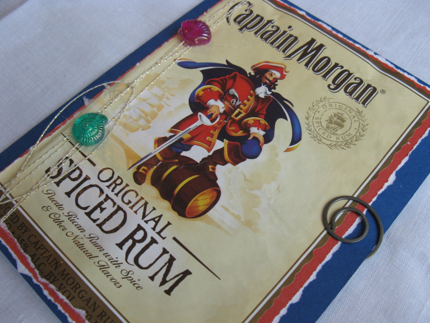 Captain Morgan Spiced Rum Label Handmade Reusable Card