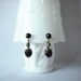 Vintage Earrings Black Bead Drop Earrings Space Age Jane Jetson