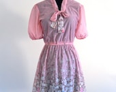 Elena Boho Hippie Sheer Mini Dress w matching vest . XS . small . SM . D083 .