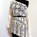 BoHo Hippie GypSy IvOry CottoN CroChet One ShouLder Draped BatWing FlutteR bLouSe Shirt ToP Mini DreSs . Shelf