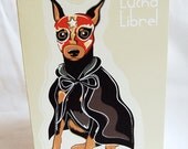 Min Pin Luchador Greeting Card
