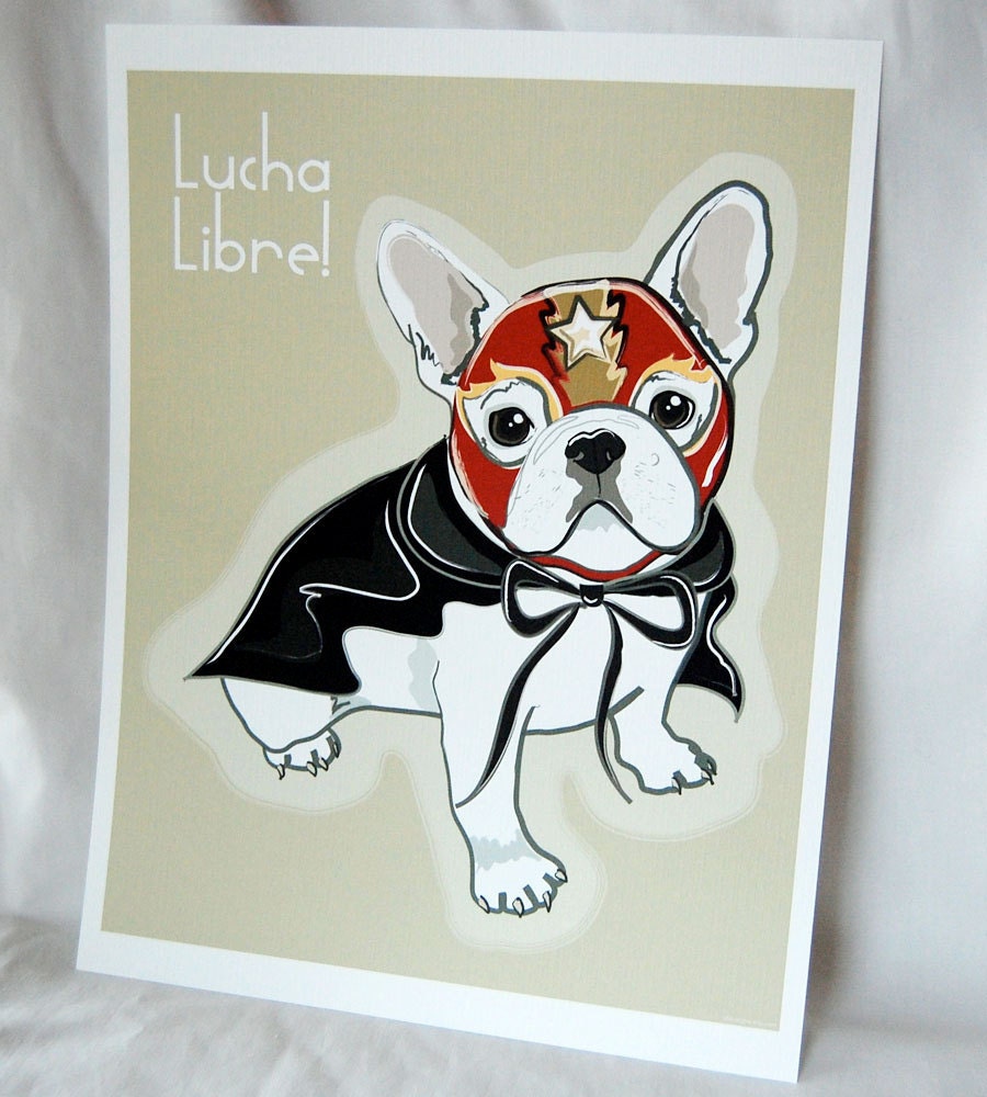 Frenchie Luchador - Eco-Friendly 8x10 Print