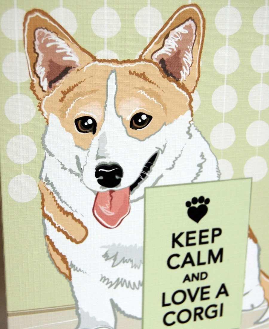 Keep Calm Corgi Greeting Card