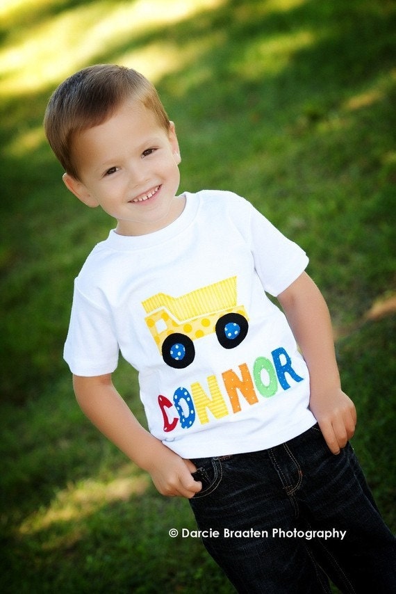 Personalized Dump Truck Shirt--available in short or long sleeves and bodysuit styles