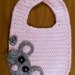 Crocheted Pink Peek A Boo Sneaky Mouse Bib