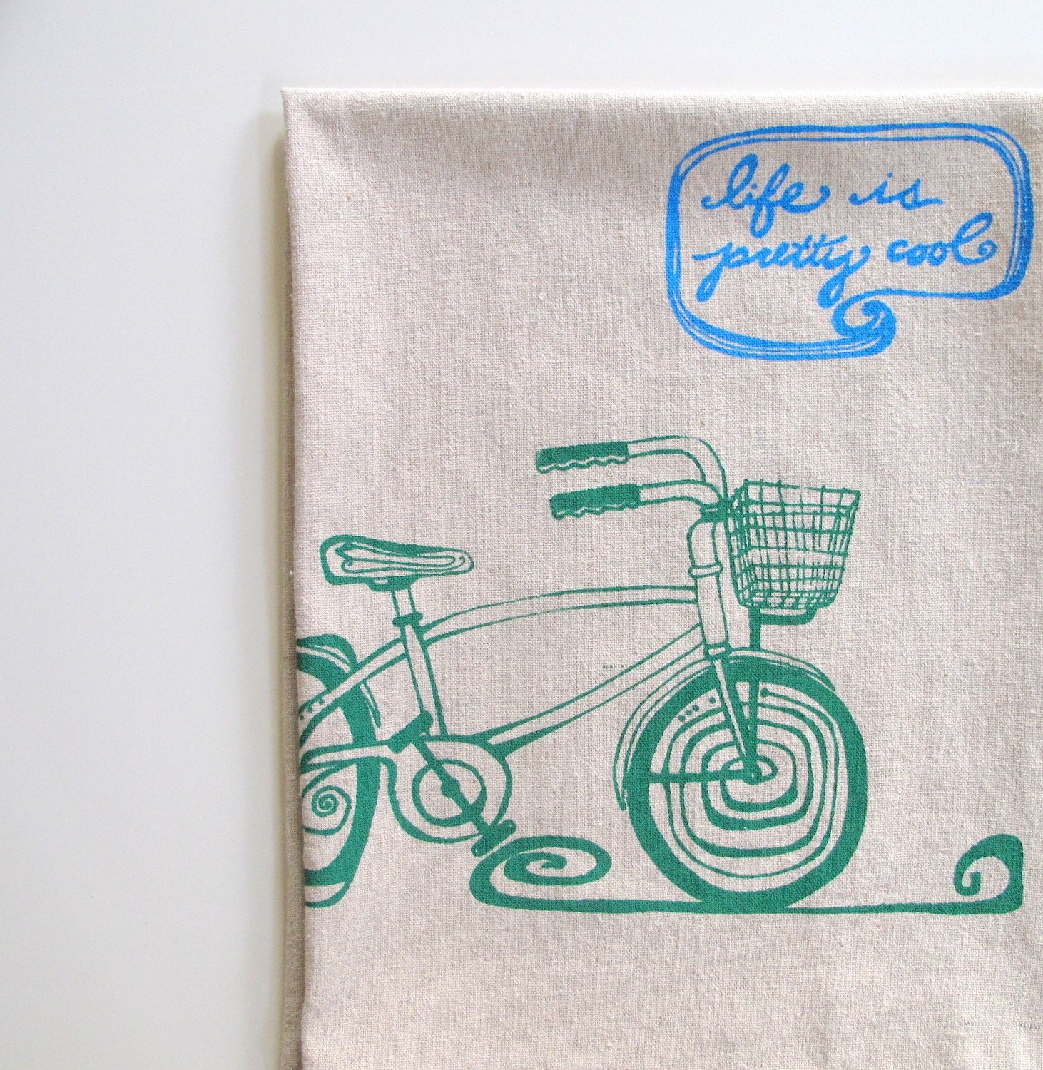 Cotton Kitchen Towel - Life is Pretty Cool Bicycle