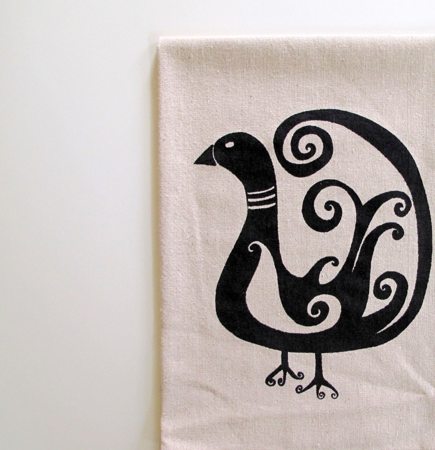 Cotton Kitchen Towel - Black Bird