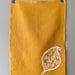 Mustard Yellow Linen Tea Towel Be Happy