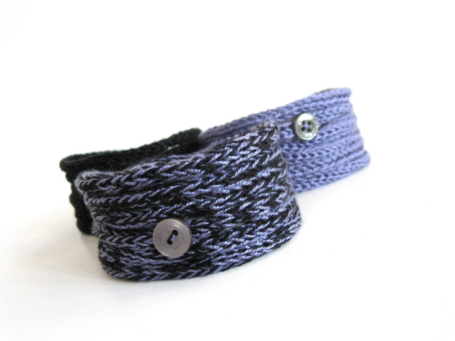EGgpLant..... Knitted Cord Bracelets - Set of three in Purple Shades - On sale LAST SET