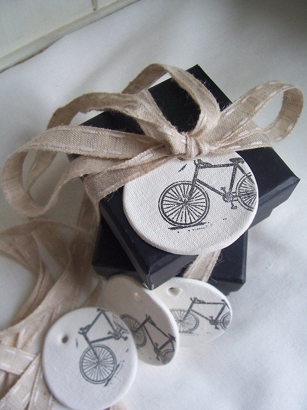Bike Clay Tags - set of 4