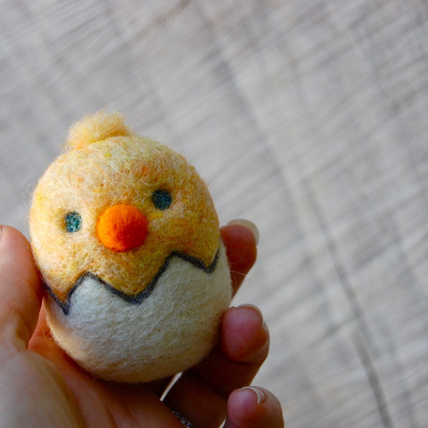One Little Tiny Hatching WOOLY Chick Egg Made to Order