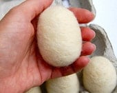 6 Needle Felted Wool Egg Blanks - Make Your Own Egg Wooly Made to Order