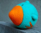 Needlefelted Bluebird Ball with Bell Made to Order