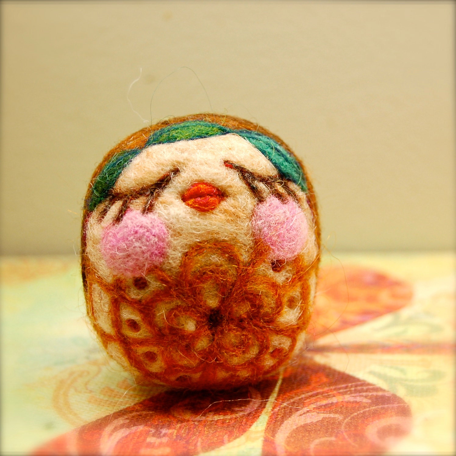 Needlefelted Henna Mama Belly Goddess Made to Order
