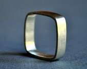 Ring. Modern Contemporary Simple Sleek Elegant Design. Sterling Silver Jewelry. Handmade by Epheriell on Etsy. Wide Square Band.