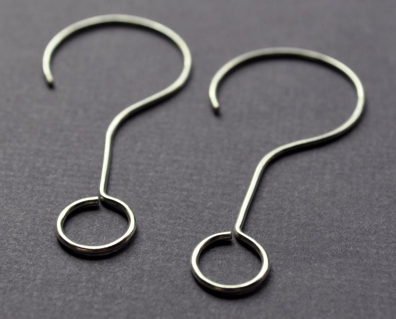 Earrings. Punctuation Collection. Question Mark. Spelling, Word, Geek Style Modern Simple Sterling Silver. By Epheriell on Etsy.