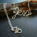 Necklace. Modern Contemporary Simple Sleek Elegant Design. Sterling Silver Jewelry. Handmade by Epheriell on Etsy. Custom. 7-10 letters.