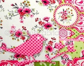 Shabby Chic Birds & Blooms Patchwork in Lovely Lavender - Extra Wide Dutch design fabric