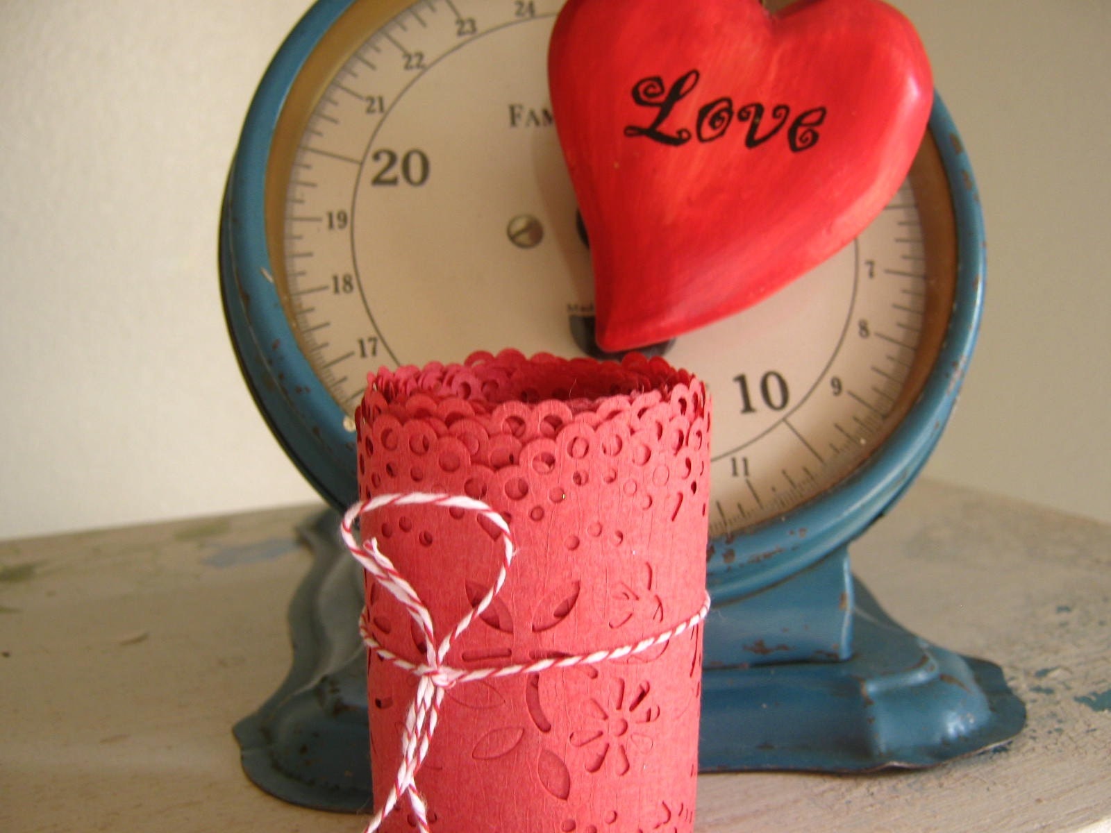 Vintage Red Paper Lace
