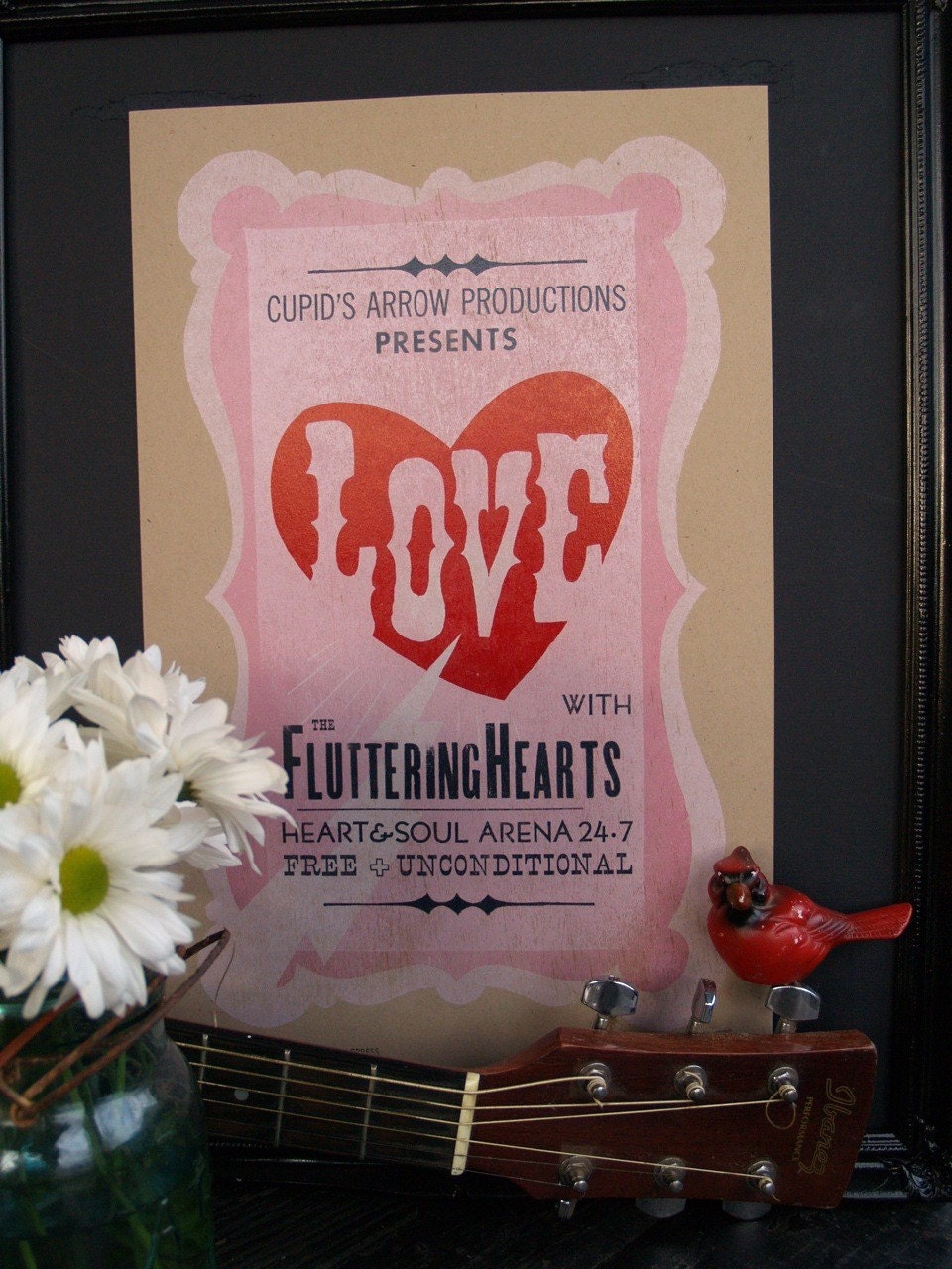 Gig Love,  handprinted Letterpress poster