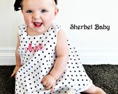 Mix and Match Pinafore and Ruffled Sassy Pants Diaper Cover Sundress Sunsuit Monogram Polka Dots Set