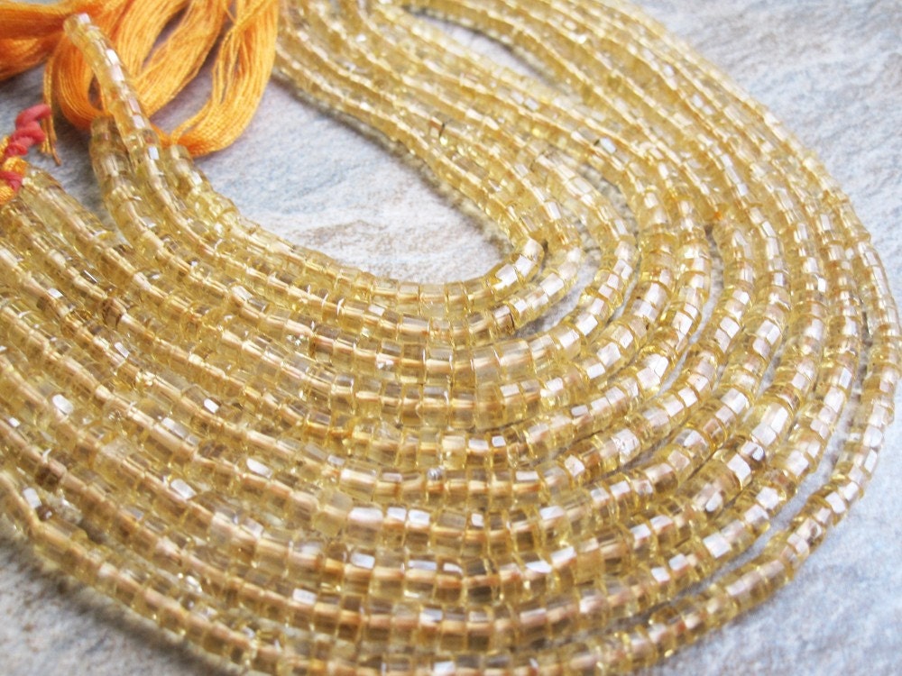 Citrine Faceted Heishi Shape Full Strand