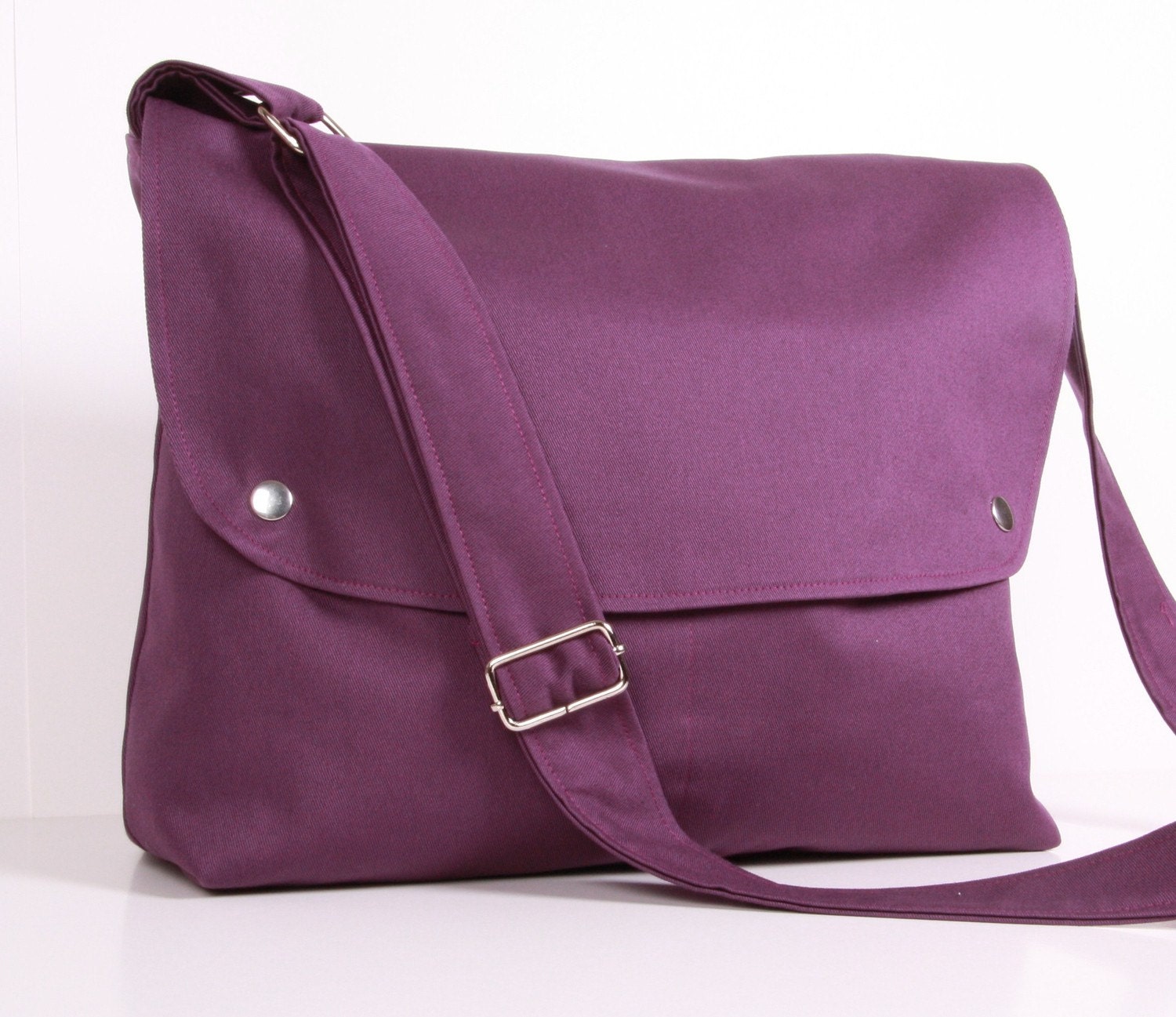 Messenger Bag School bag Travel bag , Purple ,adjustable strap .