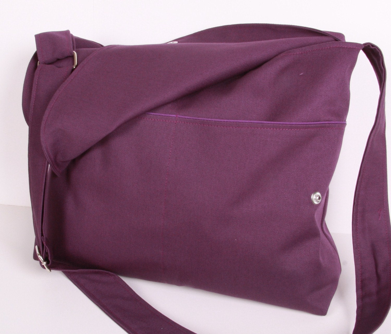 Messenger Bag School bag Travel bag , Purple ,adjustable strap .