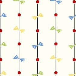 Clearance Bows and Stripes Fabric Goes with Everything From In the Beginning Fabric