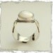 Sterling silver oxidized, gemstone, leaf ring with a coin pearl - Breathless.