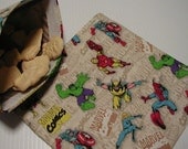 2pc Marvel Comics Super Heroes  Reusable Sandwich and Snack Bag Tan