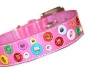 Loki Puppy Leather Dog Collar - Punk Pink