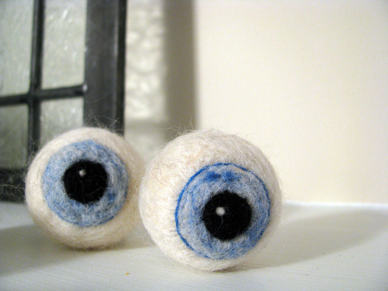 Needle Felted Eyeball Christmas Ornaments