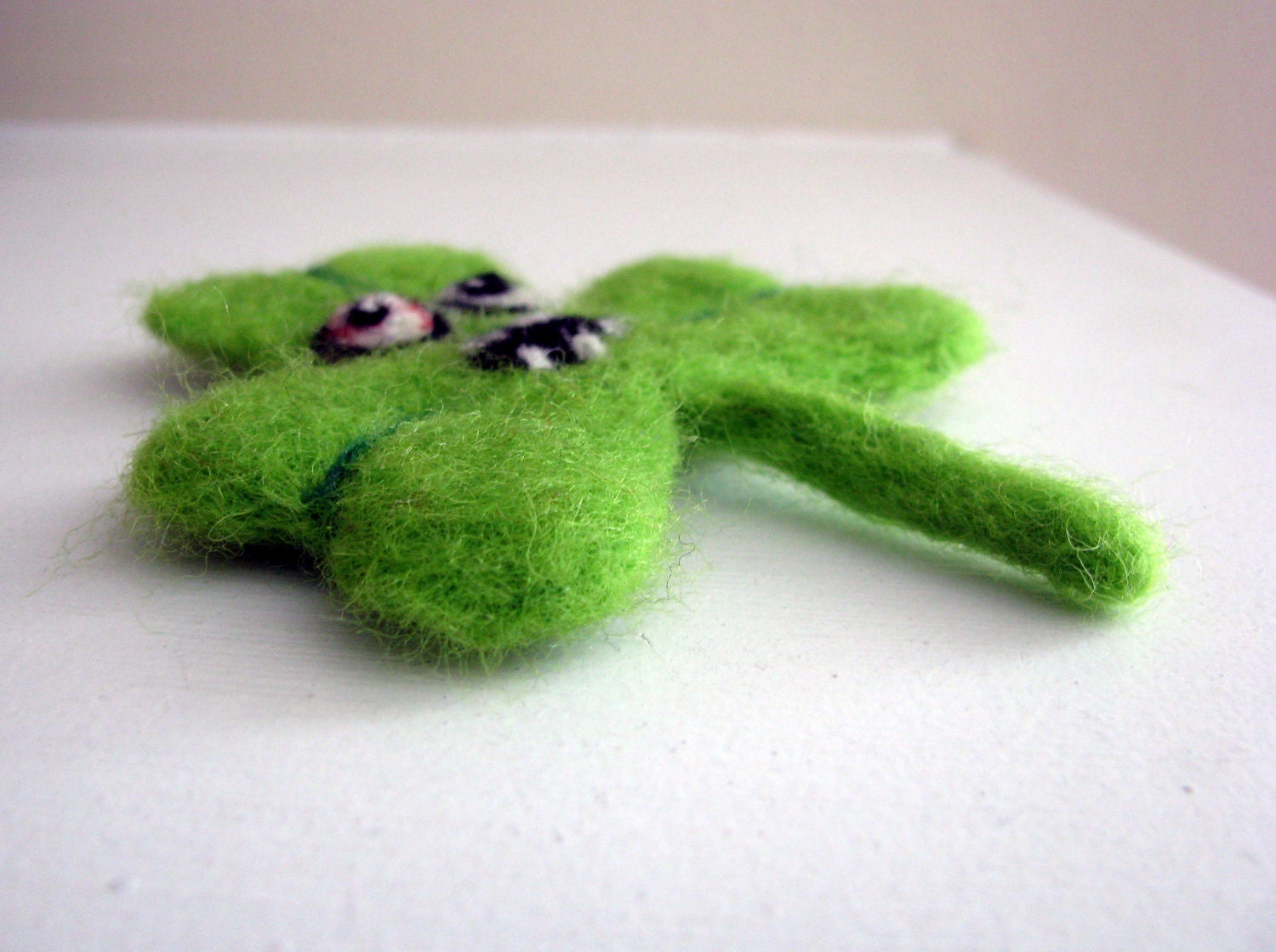 Zombie Shamrock for St. Patrick's Day - Needle Felted Gift