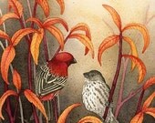 Autumn's Glow At Twilight - 8x10 archival watercolor print by Tracy Lizotte