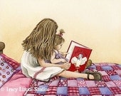 Story Time - 8x10 archival watercolor print by Tracy Lizotte