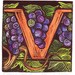 V is for Vines matted and signed Farm Alphabet Series Block Print