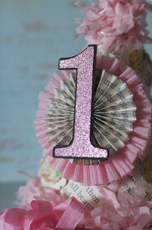 IIt's My Birthday - Bookprint and Pink Glitter Birthday Party Hat