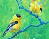 Goldfinches - American Goldfinch - Bird Art - Giclee Print