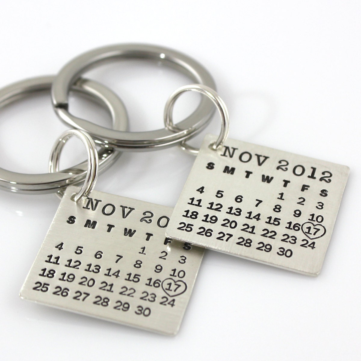 HIS and HERS Mark Your Calendar Keychains (tm) - sterling silver