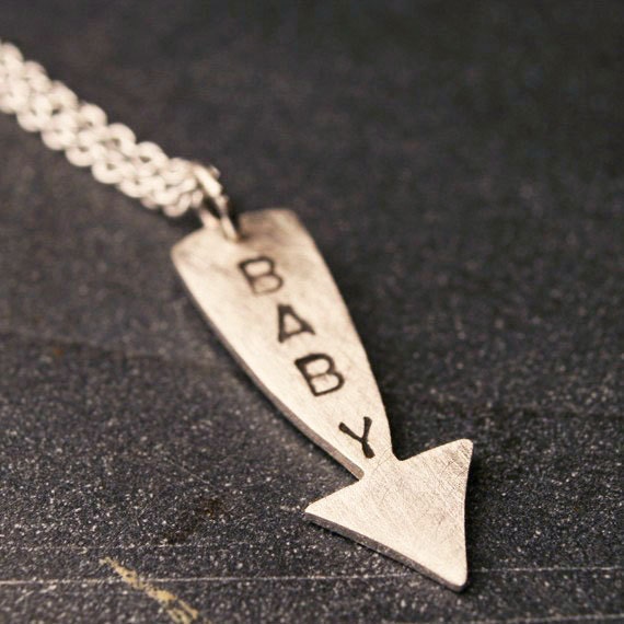 Sterling silver pregnancy necklace for Mom to be