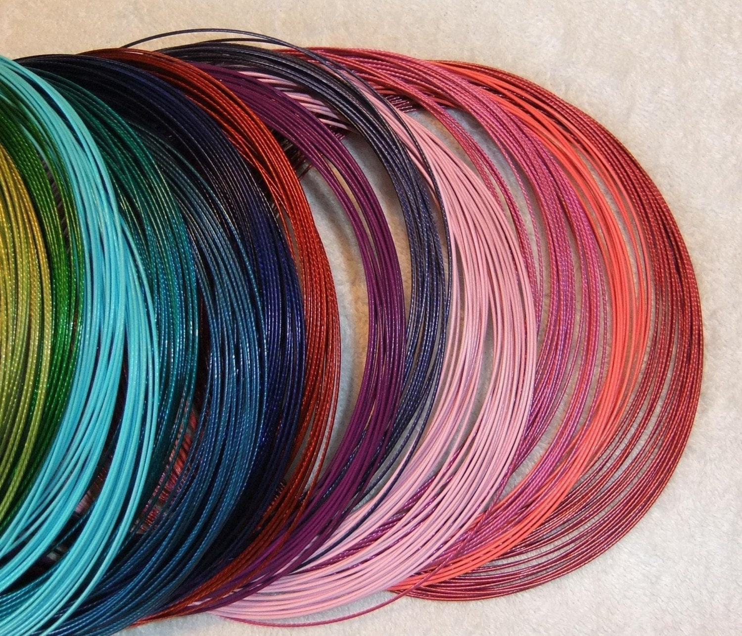 Necklace Wires Magnetic Clasp 18 inch color coated steel choker quantity 10