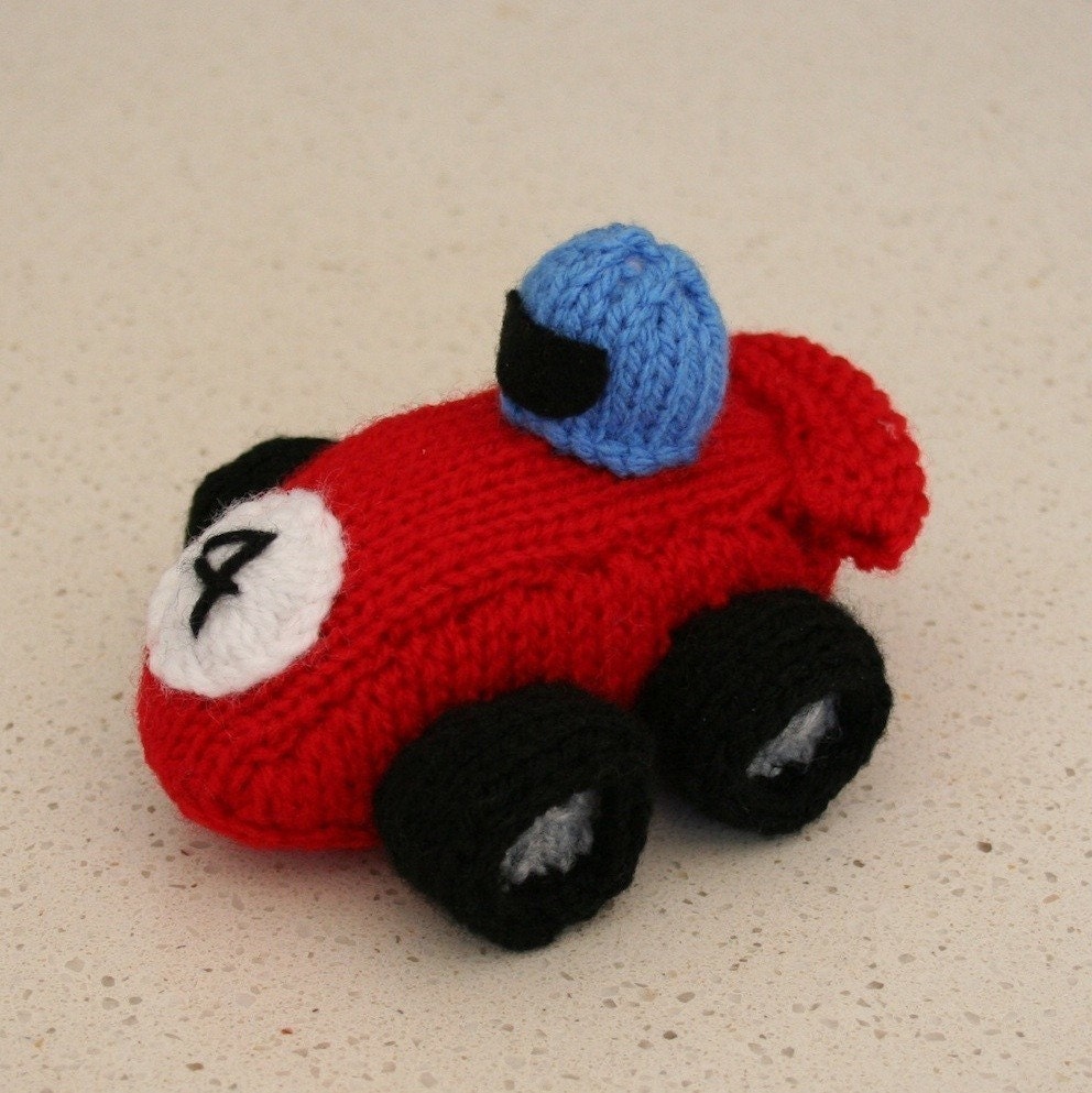 Race Car - INSTANT DOWNLOAD PDF Knitting Pattern