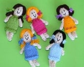 Tiny Boy and Girl Dolls or Ornaments  - INSTANT DOWNLOAD PDF Knitting Pattern