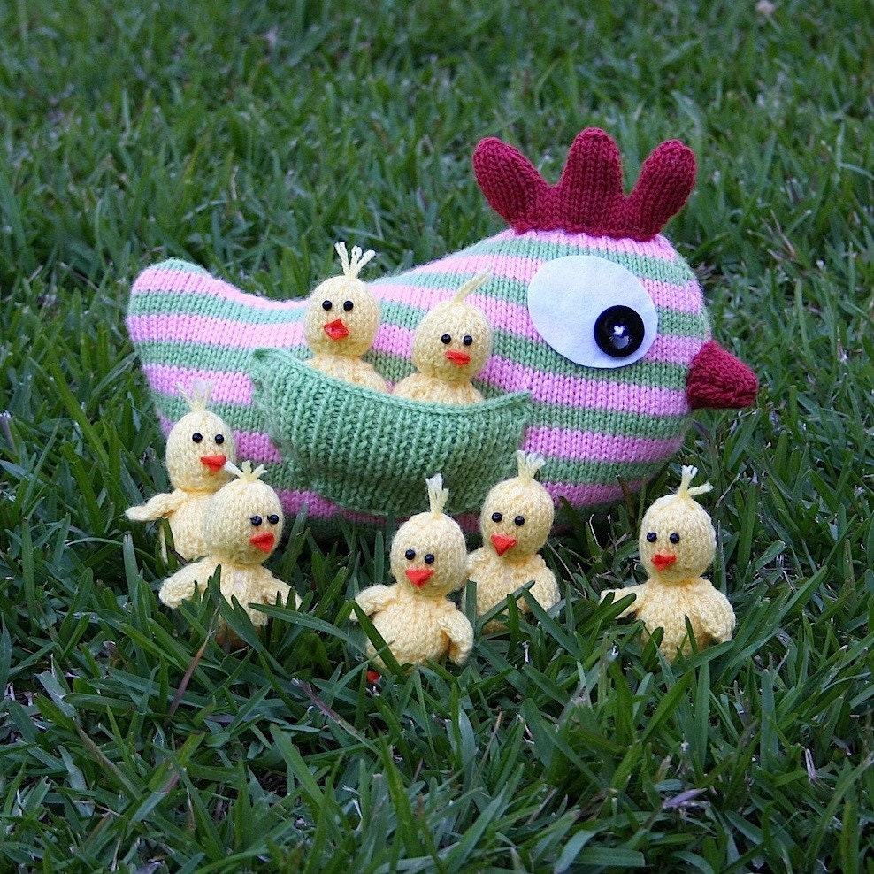 Mother Hen and Chicks - INSTANT DOWNLOAD PDF Knitting Pattern