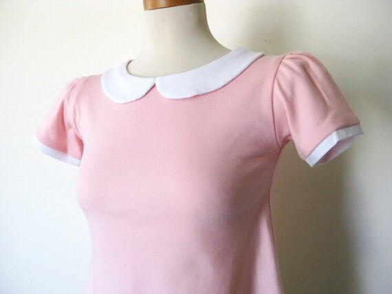 Peter Pan Collar Crop Tee Pink Shirt - Tweedle Dee