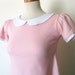 Peter Pan Collar Crop Tee Pink Shirt - Tweedle Dee