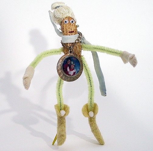 Retro Craft Handmade Peanut Lady Figurine, Eunice - Gift under 30 - One of a Kind Original